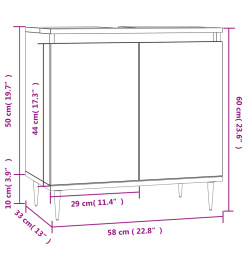Armoire de bain sonoma gris 58x33x60 cm bois d'ingénierie
