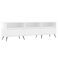 Meuble TV blanc brillant 150x30x44,5 cm bois d'ingénierie