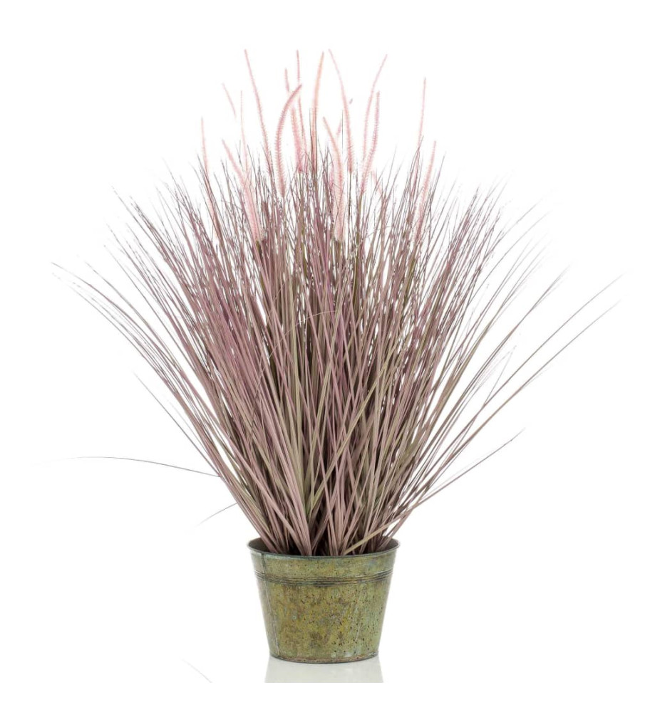 Emerald Herbe Pennisetum artificielle 99 cm en pot en zinc