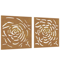 Décorations murales jardin 2 pcs 55x55 cm design de rose