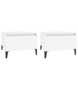 Tables d'appoint 2 pcs Blanc 50x46x35 cm Bois d'ingénierie