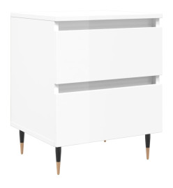 Table de chevet Blanc brillant 40x35x50 cm Bois d’ingénierie