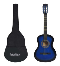 Guitare classique avec sac pour débutants Bleu 3/4 36"