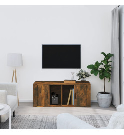 Meuble TV Chêne fumé 100x35x40 cm Bois d'ingénierie