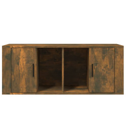 Meuble TV Chêne fumé 100x35x40 cm Bois d'ingénierie