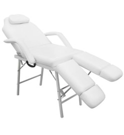 Fauteuil pour traitement facial Similicuir 185x78x76 cm Blanc