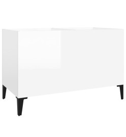 Armoire à disques blanc brillant 74,5x38x48cm bois d'ingénierie
