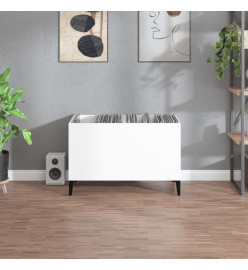 Armoire à disques blanc brillant 74,5x38x48cm bois d'ingénierie