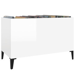Armoire à disques blanc brillant 74,5x38x48cm bois d'ingénierie