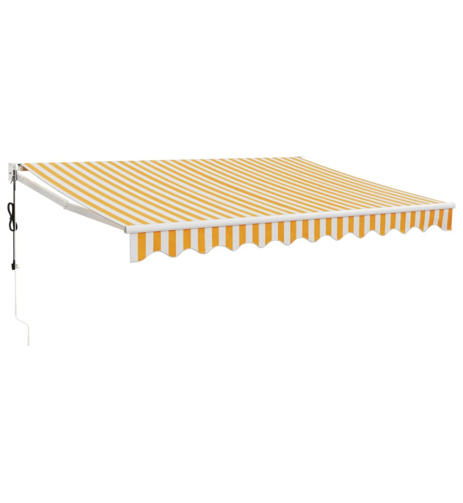 Auvent rétractable automatique jaune et blanc 3x2,5 m