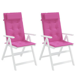 Coussins de chaise à dossier haut lot de 2 rose tissu oxford