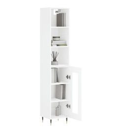 Buffet haut Blanc 34,5x34x180 cm Bois d'ingénierie