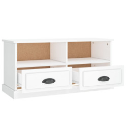 Meuble TV blanc brillant 93x35,5x45 cm bois d'ingénierie