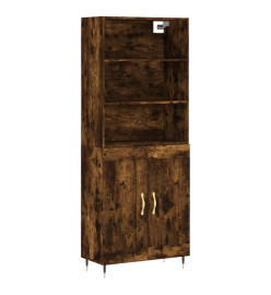 Buffet haut Chêne fumé 69,5x34x180 cm Bois d'ingénierie