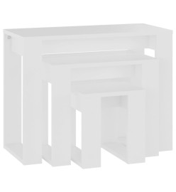 Tables gigognes 3 pcs Blanc Bois d'ingénierie