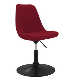 Chaises à dîner pivotantes 4 pcs Rouge bordeaux Velours