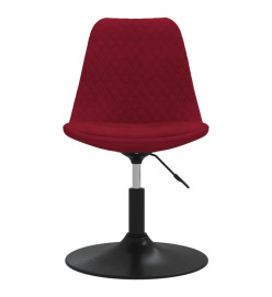 Chaises à dîner pivotantes 4 pcs Rouge bordeaux Velours