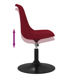 Chaises à dîner pivotantes 4 pcs Rouge bordeaux Velours