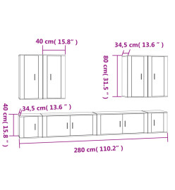 Ensemble de meubles TV 8 pcs Sonoma gris Bois d'ingénierie