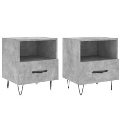 Tables de chevet 2pcs gris béton 40x35x47,5cm bois d’ingénierie