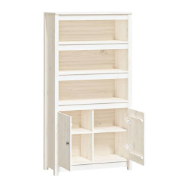 Buffet haut Blanc 80x35x154 cm Bois massif de pin