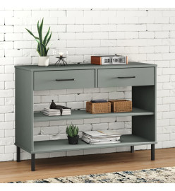Armoire console avec pieds en métal Gris Bois pin massif OSLO