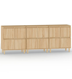Buffets 3 pcs chêne sonoma 60x35x70 cm bois d'ingénierie