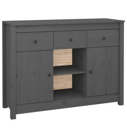 Buffet Gris 100x35x74,5 cm Bois massif de pin