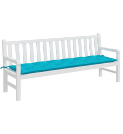 Coussin de banc de jardin turquoise 200x50x7 cm tissu