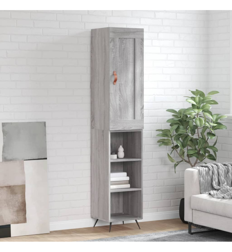 Buffet haut Sonoma gris 34,5x34x180 cm Bois d'ingénierie Buffet haut Sonoma gris 34,5x34x180 cm Bois d'ingénierie
