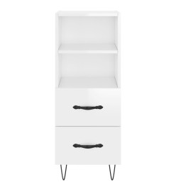 Buffet Blanc brillant 34,5x34x90 cm Bois d'ingénierie