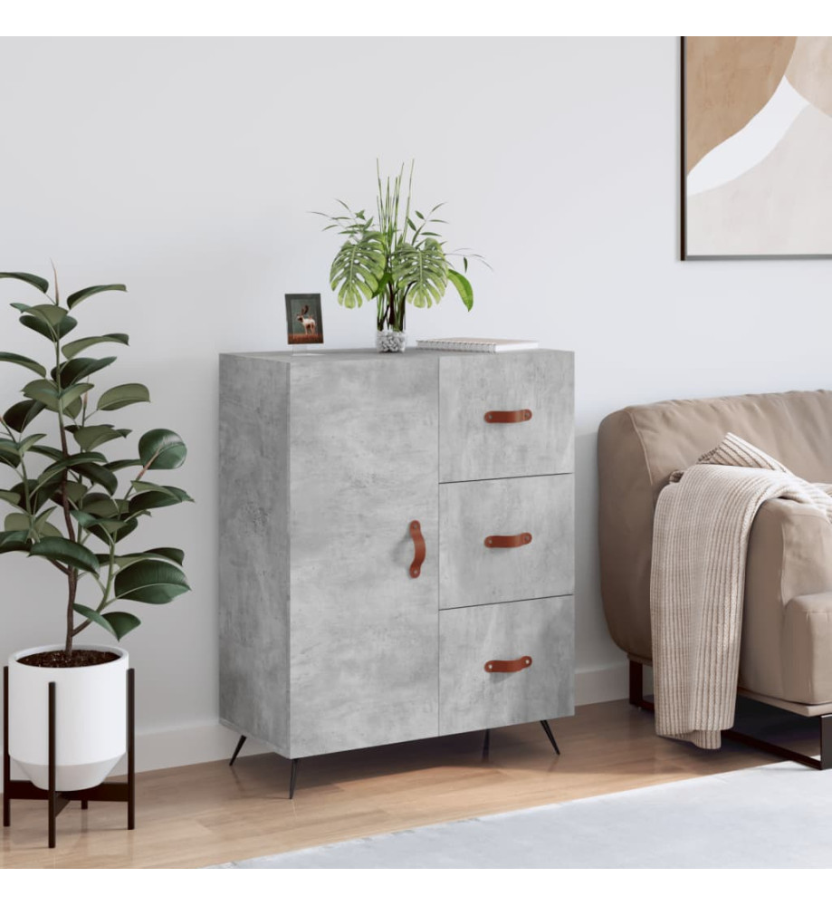 Buffet gris béton 69,5x34x90 cm bois d'ingénierie Buffet gris béton 69,5x34x90 cm bois d'ingénierie