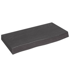 Étagère murale gris foncé 60x30x6 cm bois chêne massif traité