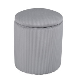 Venture Home Pouf Limpen 32x32x40 cm Velours côtelé Gris