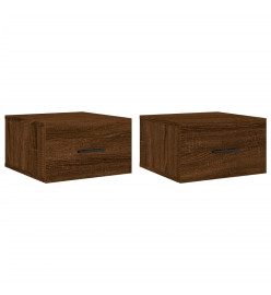 Tables de chevet murales 2 pcs chêne marron 35x35x20 cm