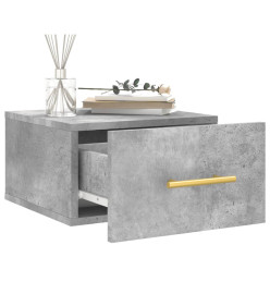 Table de chevet murale gris béton 35x35x20 cm