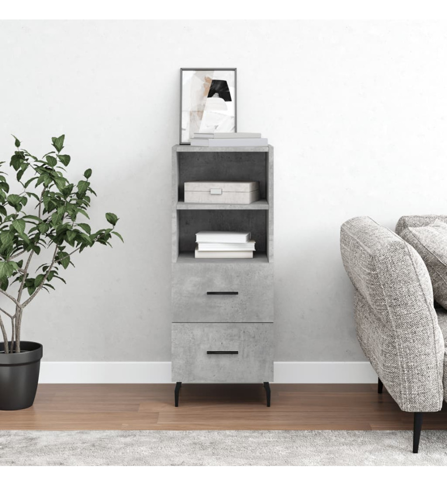 Buffet Gris béton 34,5x34x90 cm Bois d'ingénierie Buffet Gris béton 34,5x34x90 cm Bois d'ingénierie