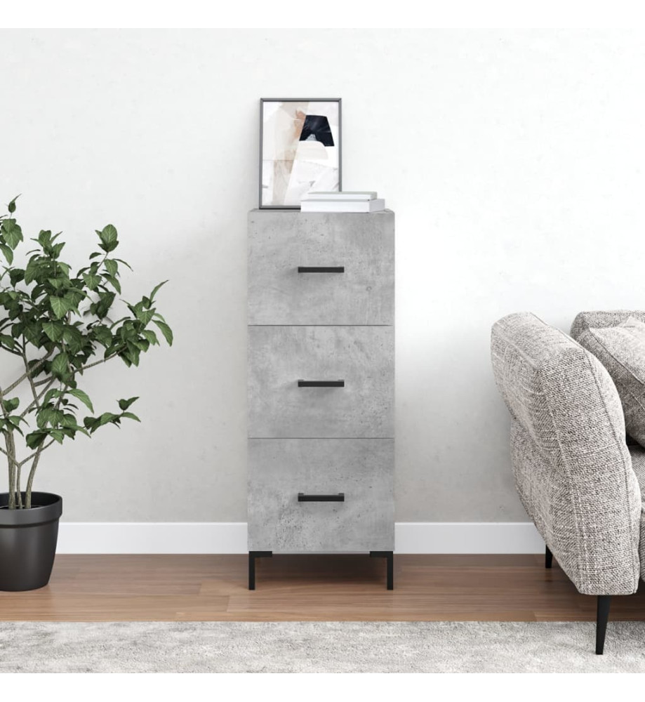 Buffet Gris béton 34,5x34x90 cm Bois d'ingénierie Buffet Gris béton 34,5x34x90 cm Bois d'ingénierie