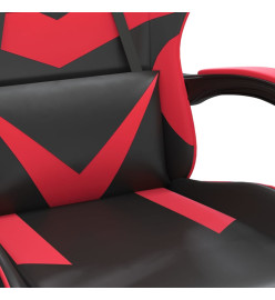 Chaise de jeu pivotante Noir et rouge Similicuir