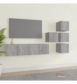 Ensemble de meubles TV 6 pcs Sonoma gris Bois d'ingénierie