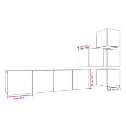 Ensemble de meubles TV 6 pcs Sonoma gris Bois d'ingénierie