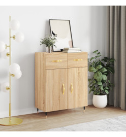 Buffet chêne sonoma 69,5x34x90 cm bois d'ingénierie