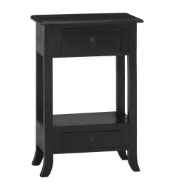 Table console avec tiroirs noir 50x30x75cm bois d'acajou massif