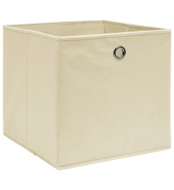 Boîtes de rangement 4 pcs Crème 32x32x32 cm Tissu