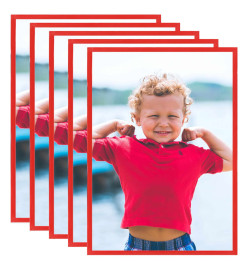 Collage de cadres photo 5 pcs de mur table Rouge 42x59,4 cm MDF