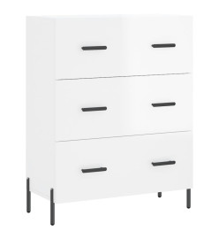 Buffet Blanc brillant 69,5x34x90 cm Bois d'ingénierie