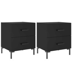 Tables de chevet 2 pcs noir 40x35x47,5 cm bois d’ingénierie