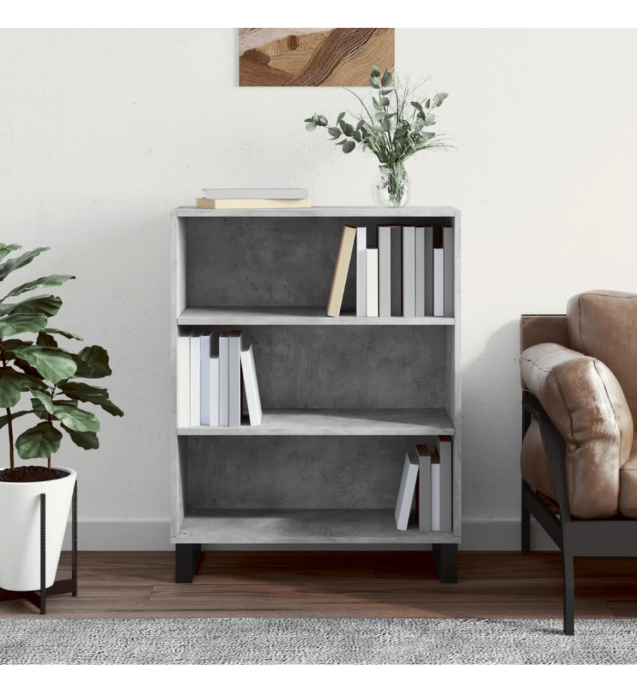 Armoire à étagères gris béton 69,5x32,5x90 cm bois d'ingénierie Armoire à étagères gris béton 69,5x32,5x90 cm bois d'ingénierie