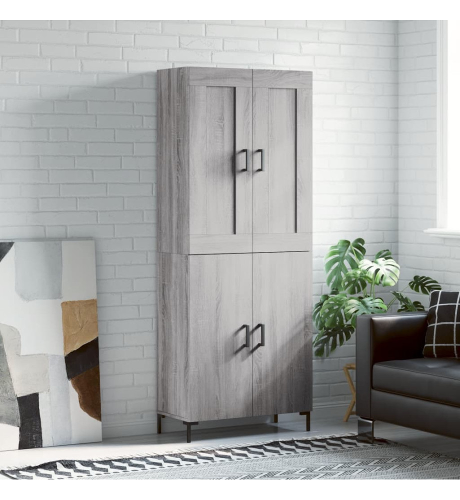 Buffet haut Sonoma gris 69,5x34x180 cm Bois d'ingénierie Buffet haut Sonoma gris 69,5x34x180 cm Bois d'ingénierie
