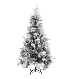 Sapin de Noël à flocons de neige et pommes de pin 225 cm PVC/PE